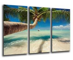 Tableau Moderne Photographique, Impression sur bois, Paysage de plage tropicale, 97 x 62 cm, ref. 26128