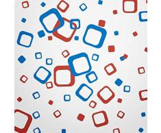 WANDfee® 60 Carrés de Couleur Rouge Bleu Bicolore, décoration Murale Moderne Retro Cubes carrés Autocollants Autocollants Autocollants