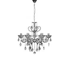 Premier Housewares 2501608 Lustre Kendall avec 6 Bras Cadre en Fer ChromÃ© Cristal/Verre 63 x 63 x 12 cm