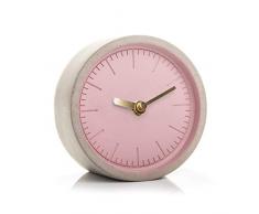 Good Design Works béton Horloge, Rose, 13 x 13 x 6 cm
