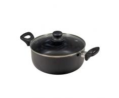 Chef Sauce Casserole 28 cm avec capacité de 6 l en aluminium pressé avec couvercle en verre Pixel