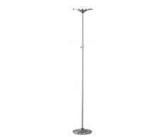 TRIO, Lampadaire, Arango incl. 1 x LED,SMD,20,0 Watt,3000K,1750 Lm. Verre, Transparent & couleur, Corps: metal, Nickel mat Ã:31,0cm, H:180,0cm IP20,Variateur intégré
