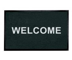 Young Generation Shoe-Max Everclean YH 101414 W Paillasson Inscription Welcome Bleu Nuit/Gris Clair 44 x 75 cm