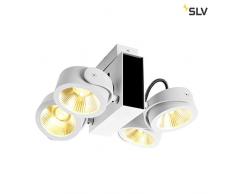 SLV TEC KALU CW Applique murale en aluminium pour intérieur et plafonnier à LED Quad blanc/noir 60° 3000 K