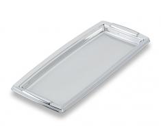 GUILLIN - FESTIPACK PLC3616AR SACHET DE 5 Plat de Service Festif Rectangulaire avec PoignÃ©es, PolyÃ©thylÃ¨ne, Argent, 36 x 16,3 x 1,8 cm
