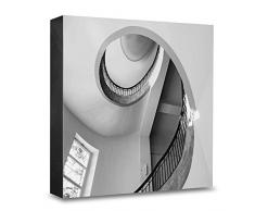 COGNOSCO HG-WE101 Tableau Mural en Bois avec Photo darchitecture Weimar Noir/Blanc 15 x 15 cm