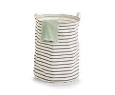 Zeller Panier à Linge Stripes, en Toile, Gris