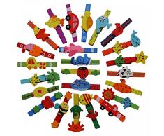 Lot de 24 en Bois Multicolores Craft Pinces à Linge 7 cm