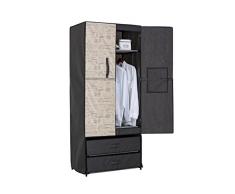 Jocca VÃªtements Armoire avec tiroirs Rigig PortesÂ âÂ 74Â x 46Â x 172Â cm parÂ âÂ Or055, Beige