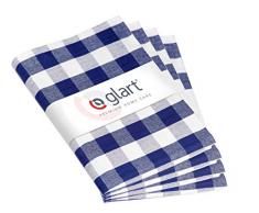 Glart Lot de 4 chiffons en coton Ã carreaux Bayern Bleu clair