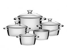 Tramontina 65650106 Allegra Ensemble de 5 casseroles en acier inoxydable avec 4 casseroles et 1 casserole à manche en acier 18/10