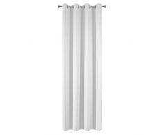 Design91 Rideaux occultants Lisses, occultants 8 Oeillets Doux, Style Moderne, Simple, Chambre denfant, Salon, Blanc, 135 x 250 cm