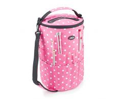Roo Beauty Ltd Sac à Tricoter, Accessoires de Couture et Organiseur de Rangement pour Aiguilles Pois Rose