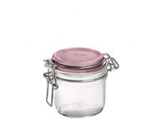 Bormioli 141360MRG121313 141360-313 Bocal hermétique FIDO-Couvercle Rose-25.5 CL, Transparent
