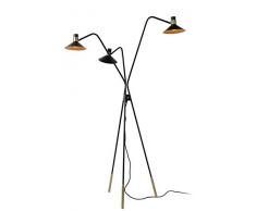 Lucide 05728/03/30 Lampadaire, Acier, 120 W, Noir, Or Mat/Laiton