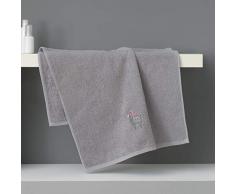 douceur dintÃ©rieur serviette de toilette 50x90 cm eponge brodee lamalima gris clair