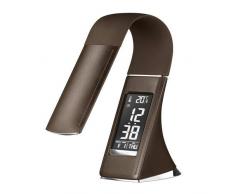 solight wo46 â Lampe de bureau LED Lampe de table avec intensité variable Réveil Bureau Bureau Lumière niveaux de luminosité lumière couleurs marron aspect cuir