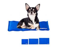 Relaxdays 10026314_973 Tapis Chien, Auto-rafraichissant, pour Animaux, Couverture Froide, différentes Tailles, Bleu, Polyester, Gel, 1 élément