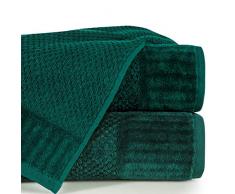 Eurofirany Lot de 3 Serviettes de Toilette en Coton Ã©ponge Doux et Soyeux Vert foncÃ© 70 x 140 cm