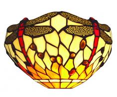 interfan Applique murale 1 lumière E14 libellule, multicolore
