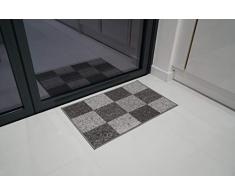 Serdim Rugs Tapis antidérapant Motif géométrique Tapis de Cuisine et de Couloir Gris 80 x 150 cm