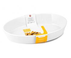 Home Plat à Four Oval, Porcelaine, Blanc, 35x23 cm