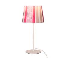 Sulion Pink Lampe de bureau avec lignes E27, 40 W, roses, blanc et crème, 18 x 18 x 42 cm