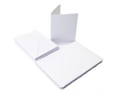 The Paper Palace Le Palais de Papier 50 Cartes et enveloppes de festonné 12,7 x 17,8 cm, Blanc