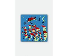 Bonamaison Horloge Murale en MDF, Multicolore, 30 x 30 cm