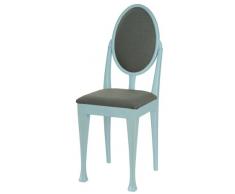 High Street Design Bleu Lot de 4 chaises de salle à manger avec pieds Nuovo et charbon de bois Tissu Coussins