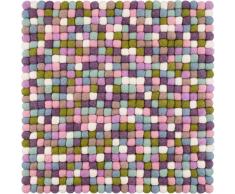 myfelt Greta Feutre Coussin de Boule/Coussin carré pour Chaise, Laine Vierge, Multicolore, 36 x 36 CM