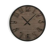 Versa Horloge Murale en Bois 60 cm, Multicolore, ne sapplique Pas