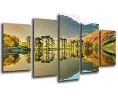 Tableau Moderne Photographique, Impression sur bois, Paysage Lake Buttermere, Angleterre, 165 x 62 cm, ref. 26055