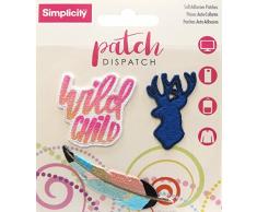 Simplicité Patch Envoi Autocollant Appliques-Wild Enfant Lot 4 pièces, Polyester, Multicolore, 10.31 x 11.68 x 0.18 cm