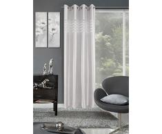 eurof irany ZAS/Navia/SR Rideau Voilage Rayures, Polyester, Argent, Scandinavia 0,02Â x 140Â x 250Â cm