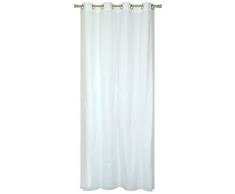 HomeMaison Voilage Coloré en Etamine Unie, Polyester, Blanc, 240x140 cm