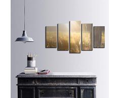 Bonamaison DÃ©coration Murale Ensemble de 5 Impression sur Toile, Dimensions: 100 x 60 Cm - ConÃ§u et fabriquÃ© en Turquie