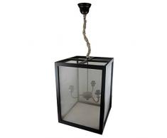 Better & Best Lanterne de plafond avec maille en bois, Noir