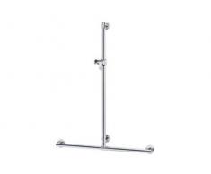 Keuco Plan Care Robinet de Douche avec Barre de Douche Chromé, Aspect INOX, 1182/1263 mm