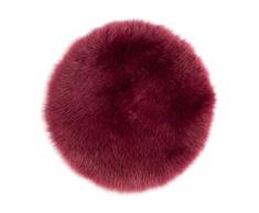 GÃ¶zze SÃ©ries en Peau de Mouton vÃ©ritable - Coussin Rond - 38 x 38 cm - Couleur : Framboise