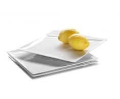 Domestic Professional 925110 Assiette de Gourmet 30,5 cm 4 piÃ¨ces Quadro PI Porcelaine
