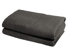 Fleuresse 2828 Fb. 2 Serviette de bain Ã©ponge 70 cm x 140 cm Anthracite, Lot de 2