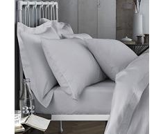 Bianca 200Â Fils Drap Plat, Gris, Single