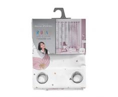 douceur dintérieur rideau a oeillets 140x260 cm polyester rosaline blanc