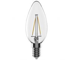 Ampoule LED à intensité variable Liteway de 4W, B22, en forme de bougie, en verre et transparente