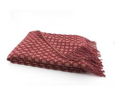 bolzan Lits Gaudi Plaid, Laine, Bordeaux/Rose, Simple, 130Â x 180Â x 2Â cm