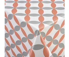 Venilia Nappe Luna Orange Linge de Table Toile cirée Maintenance réduite hydrophobes, Polyester, PVC, carré, x 140 cm, 55030, 140 x 140 cm