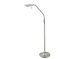 TRIO, Lampadaire, Bergamo incl. 1 x LED,SMD,12,0 Watt,3000K,1100 Lm. Acryl, Blanc, Corps: metal, Nickel mat L:27,0cm, H:135,0cm, P:50,0cm IP20,Interrupteur pied,Variateur tactile,Flexible