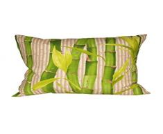 Olibo 400316/PB03 Oreiller Bambou Convex Tropical Noir 30 x 50 cm Fond Beige