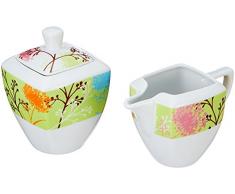 Creatable 16352, sÃ©rie Dakar Herbes, Set Set de Vaisselle de Lait et Sucre Set 2Â piÃ¨ces, Porcelaine, Multicolore, 19,5Â x 14Â x 11Â cm, de 2Â unitÃ©s